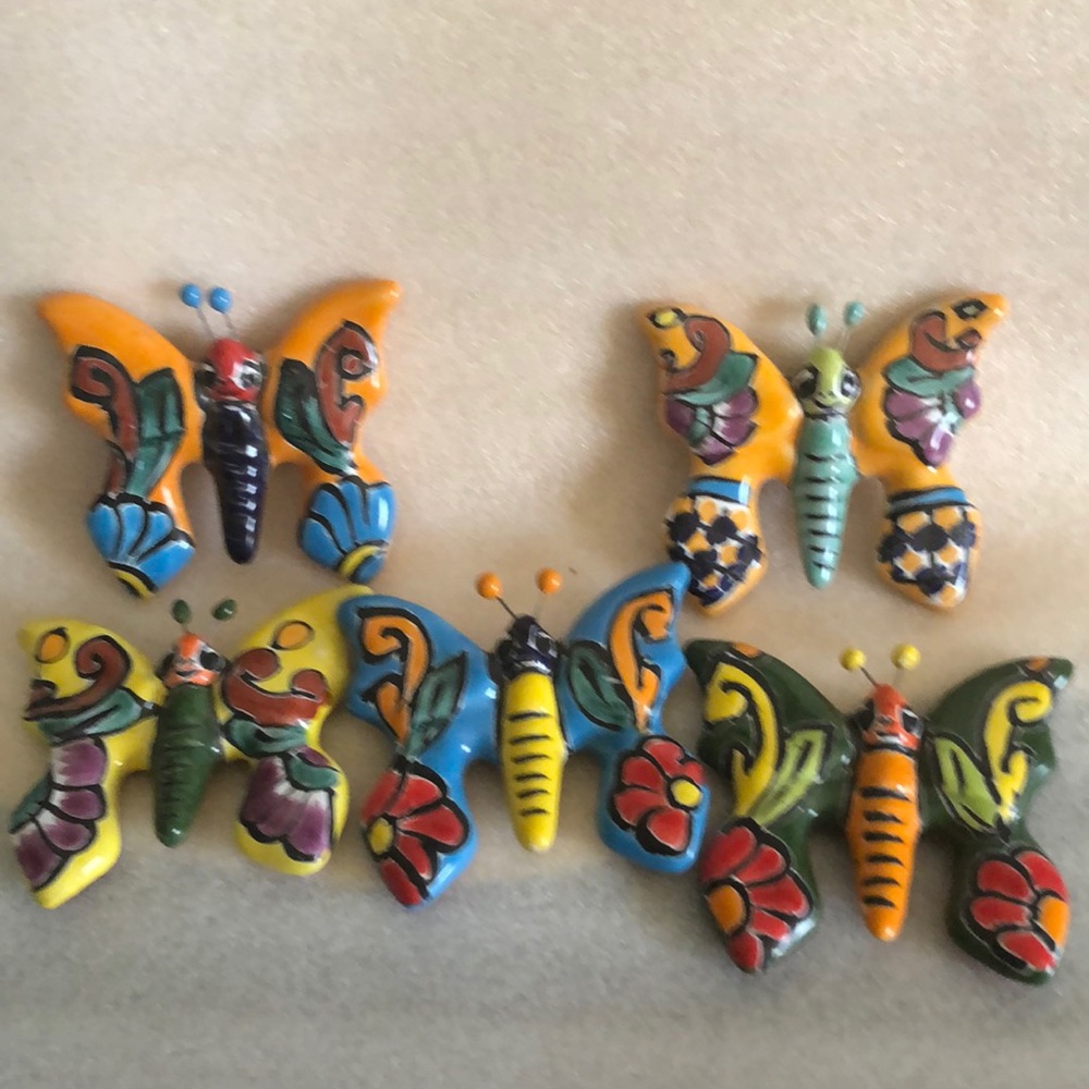 COPY - Ceramic colorful butterflies